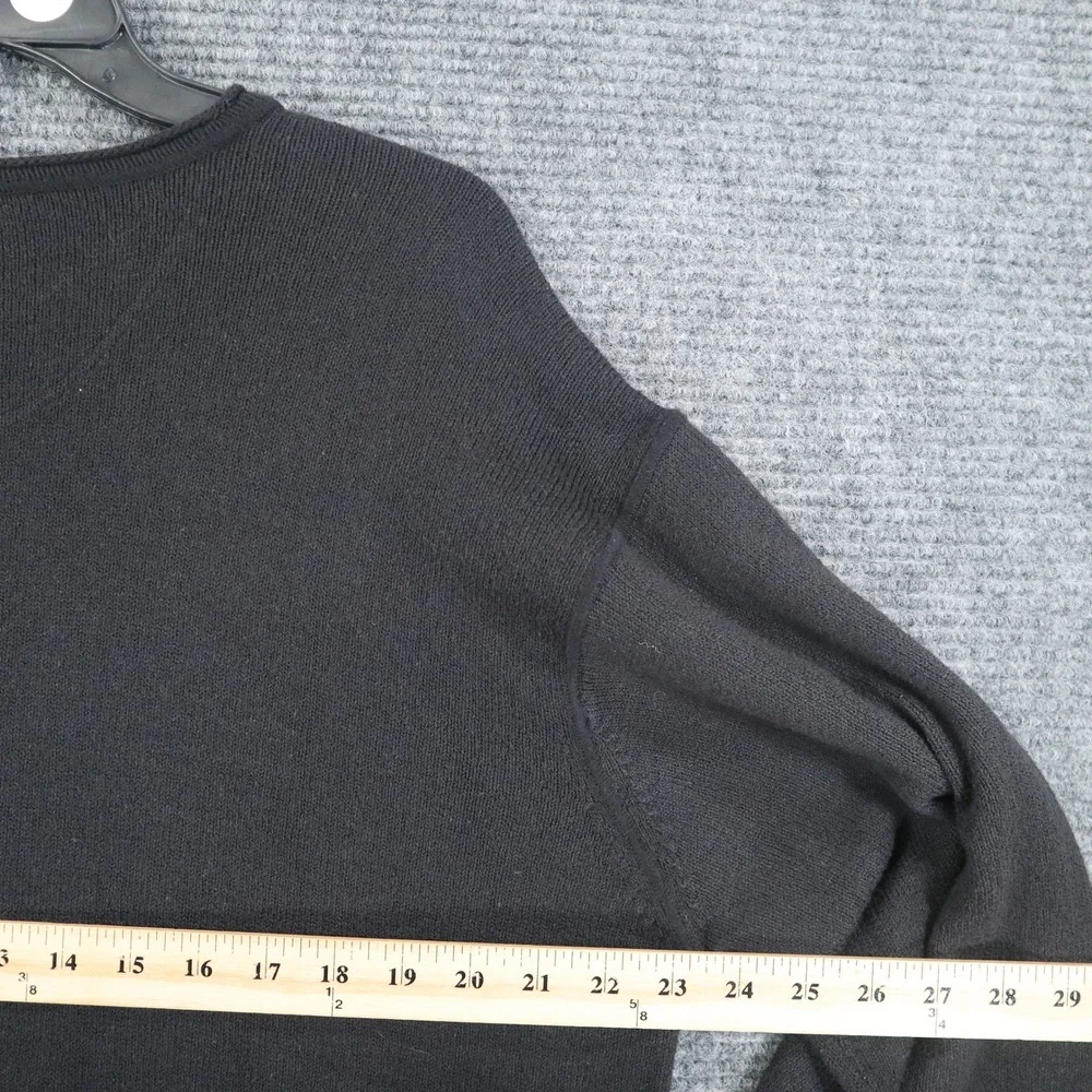 Tommy Bahama Sweater Mens M Black Cotton Crew Neck Ribbed Casual Travel